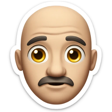 The character "Heavy" from the game tf2 as an emoji. VERY in the style of emojis, just his face sticker