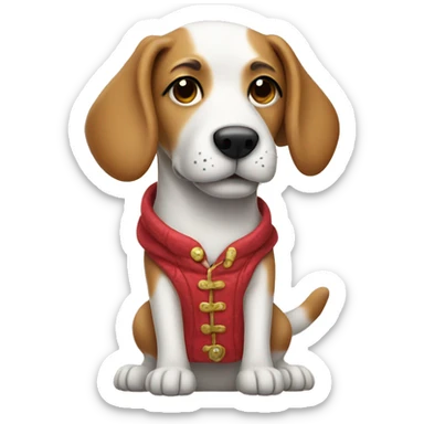 A dog in clothing  sticker
