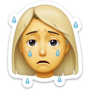 Leave then crying emoji sticker