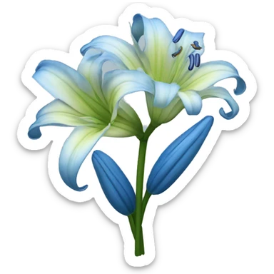 Blue bunch Lily flower sticker