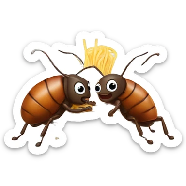 two cockroaches sharing spaghetti sticker