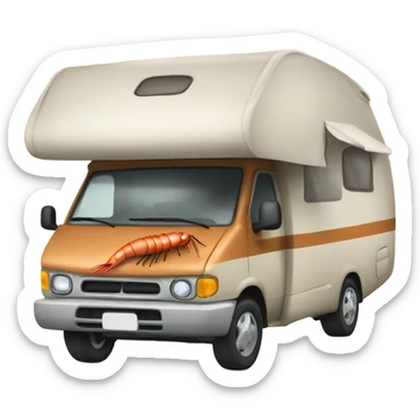 camping car shrimp sticker