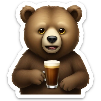 Bear with an espresso martini  sticker
