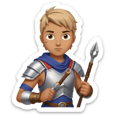 An emoji representing the "ironman challenge" for an Albion Online mmorpg character who crafts everything themselves the hard way, and does not buy or sell items in-game. Think of ironman marathons as a guiding principle. Less of the "iron", more of the marathons and hard work / effort. sticker