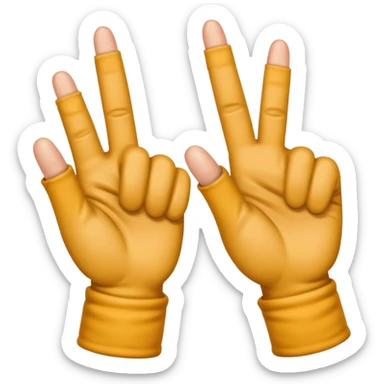 Middle finger emoji wearing fingerless gloves vulgar sticker