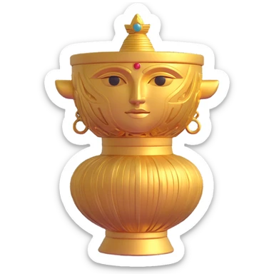 golden Anunnaki vessel, submerged, glowing accents sticker