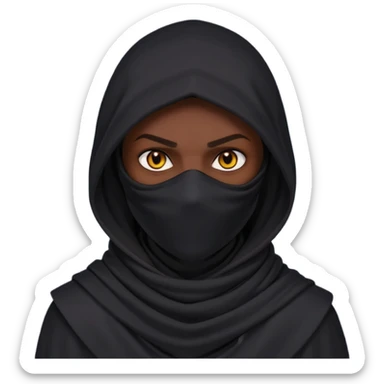 desert assassin portrait, head and shoulders only, dark hood, face scarf, mysterious glowing eyes, stealth vibe, 3D cartoon, mobile game icon style, clean background, no text, no watermark
 sticker