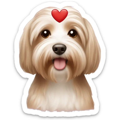 Light Brown havanese with hearts around her Head  sticker
