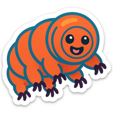 friendly expression vibrant cartoon tardigrade sticker