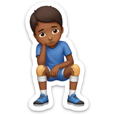 kid with brown skin sad hurt sticker