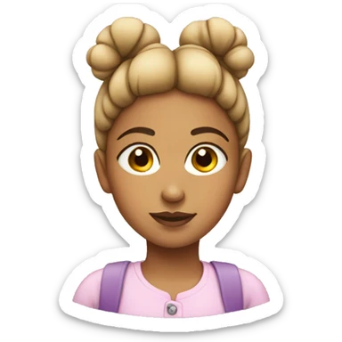 Girl with two buns  sticker