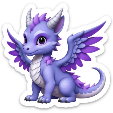 Indigo, white, black, grey, violet "Dutch Angel Dragon" sticker