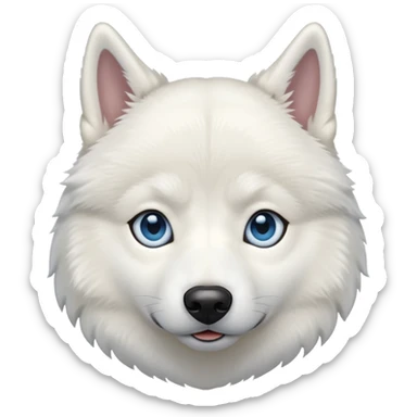 White husky Siberian with blue eyes dog sticker