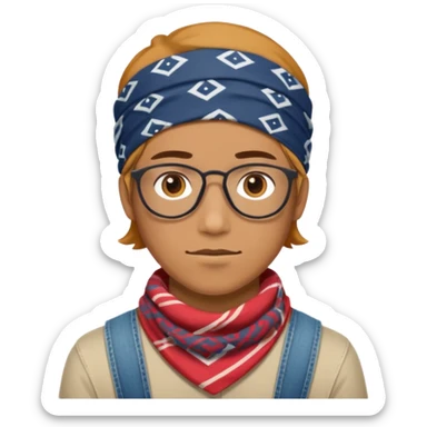 hipster bandana sticker