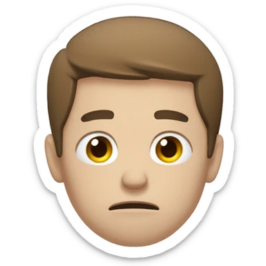 Sad White Man with short brown hair lifting weights while crying sticker