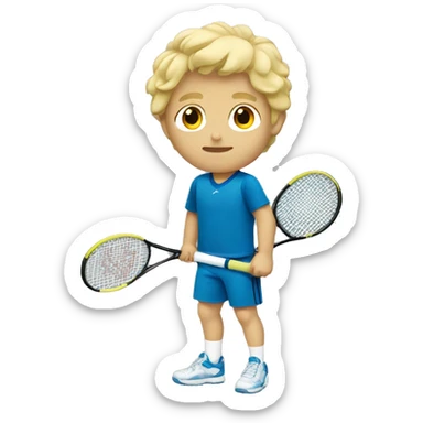 summer olympics blonde large boy tennis sticker