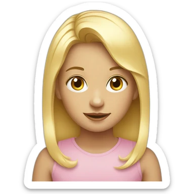 Blonde girl with her little son sticker