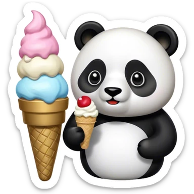 Christmas nutcracker + Panda eating ice cream sticker