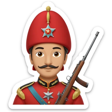 Ottoman janissary in red army dress sticker