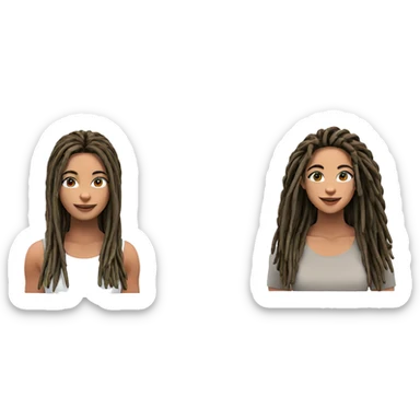 smiling girl with dreadlocks sticker