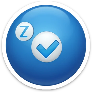 There should be a white checkmark inside the round blue ball. sticker