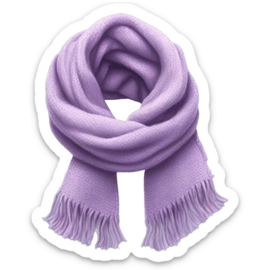 Realistic light purple winter scarf isolated. sticker