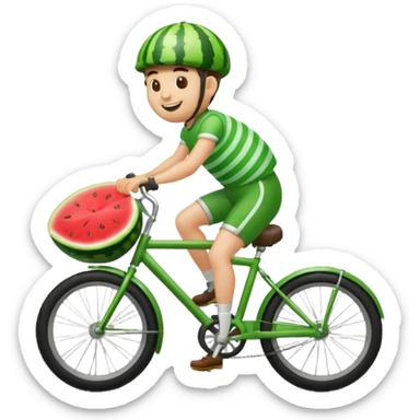 Watermelon riding a bike  sticker