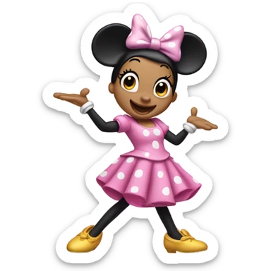 Minnie Mouse wearing pink dancing sticker