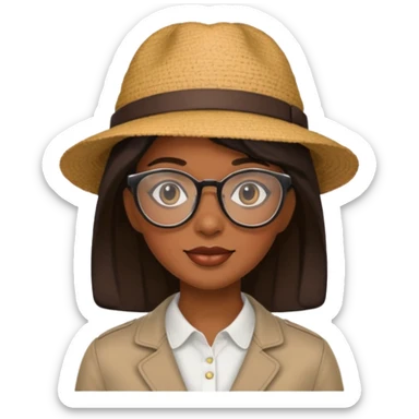 black woman wearing hats and glasses sticker