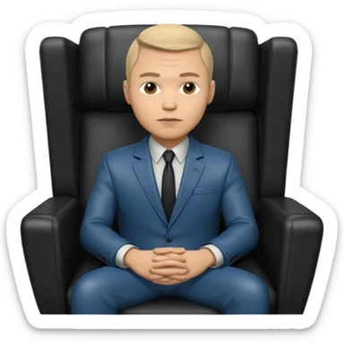 man sitting in a Interview chair from Mindhunter TV show sticker