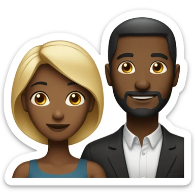 Black husband and wife sticker