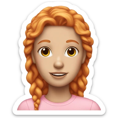 Ginger white girl, pink suéter  sticker