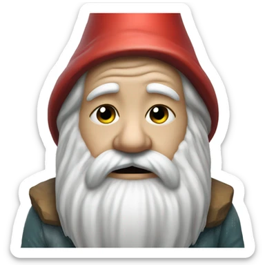 garden gnome very sad sticker
