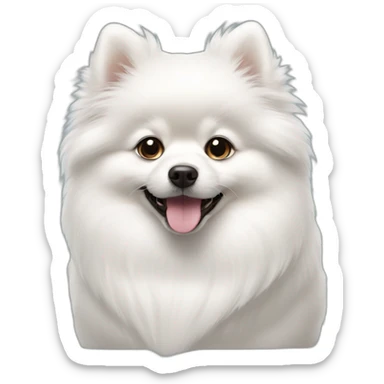 white-Pomeranian-tilt-puppy sticker