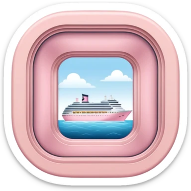 Light pink cruiseship window view  sticker