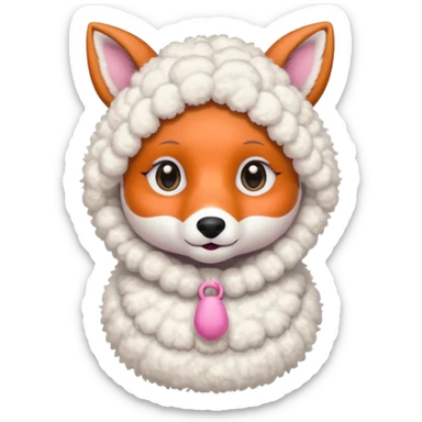 a fox wearing sheep dress sticker