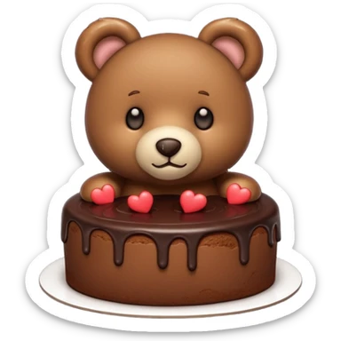 Teddy bear shaped chocolate cake  sticker