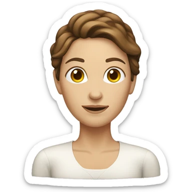 Caucasian woman with brown hair sticker