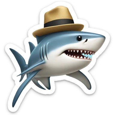 shark wearing a hat sticker