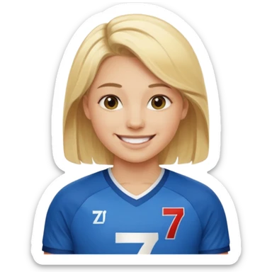 blonde Number 7 Printed Athlete sticker
