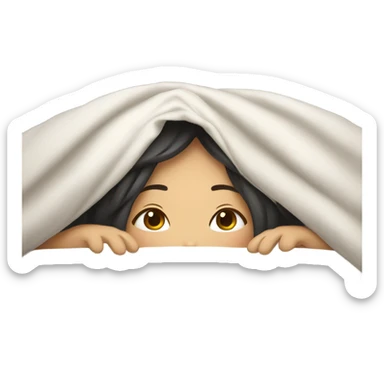 asian girl inside a blanket sipping coffee eyes closed sticker