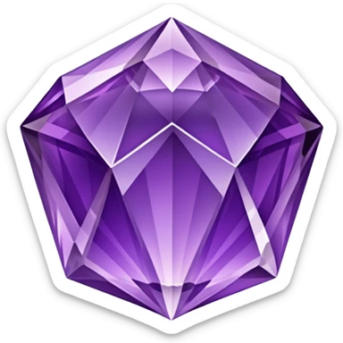 A purple amethyst crystal with shimmering facets.

































































 sticker