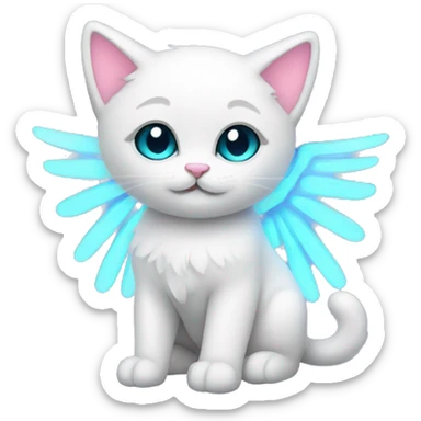 Neon angel kitten  sticker