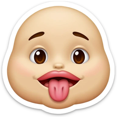 cartoon face sticking tongue out in a petty way sticker