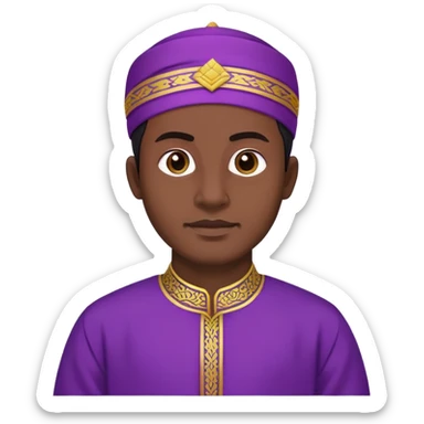 man with purple baju melayu and black sampin  sticker