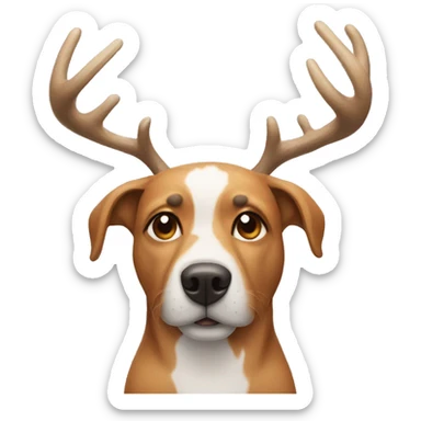 Dog with antlers sticker