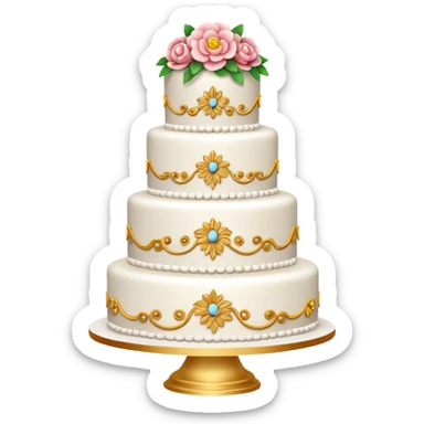 white wedding cake sticker