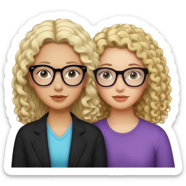 Hey can u make emoji Mother and daughter? Make the bother tan and blond and make the daughter 15 years old and pale w curly long black hair and black glasses sticker