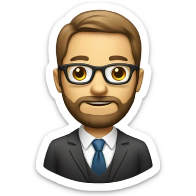 Businessman with a beard and eye glasses sticker