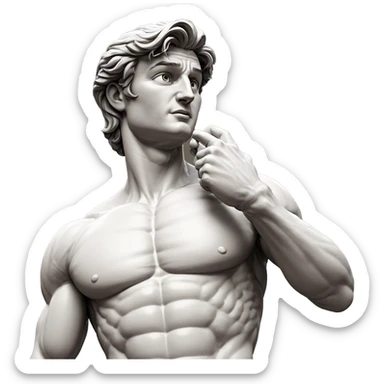 muscular statue of a man sticker